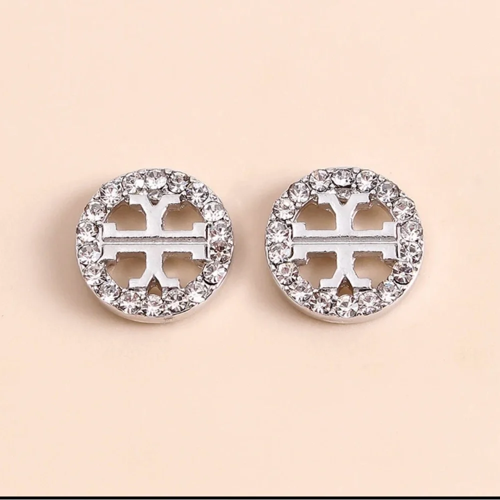 New! Tory Burch-Inspired Earrings Silver Stud OS - Picture 2 of 6